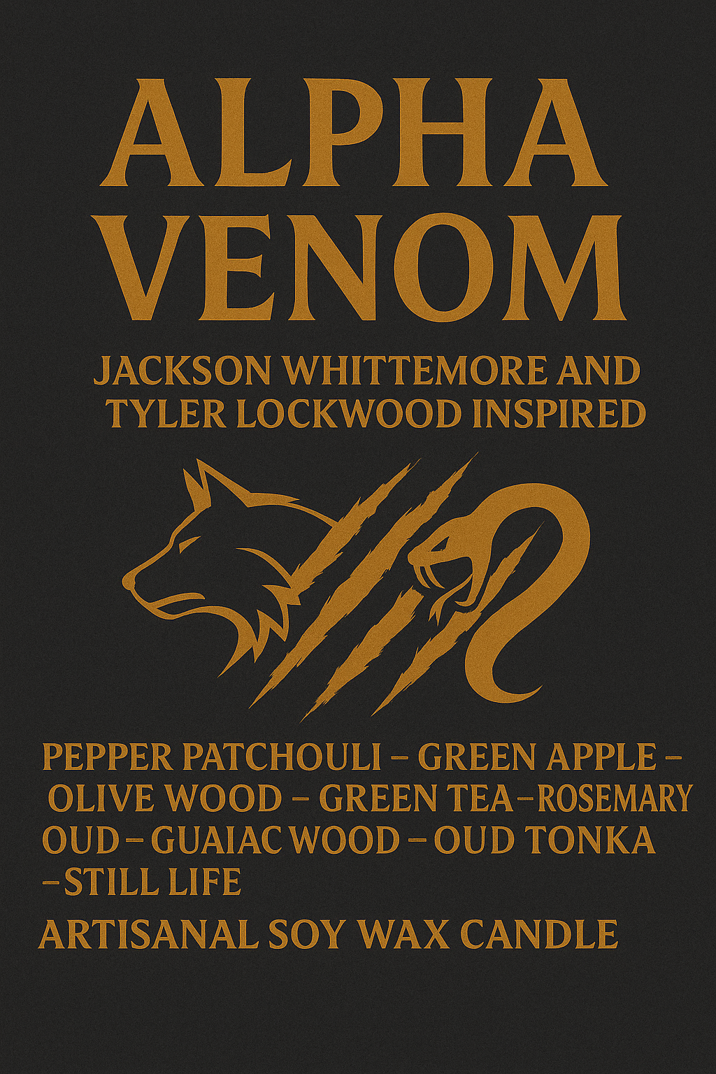Bougie "Alpha Venom" Jackson Whittemore et Tyler Lockwood - Livraison
