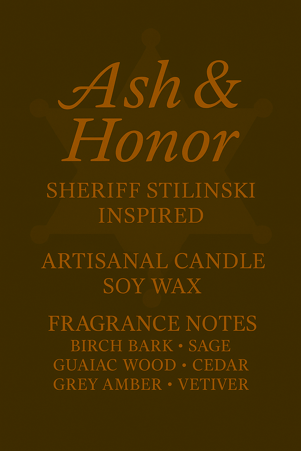 Bougie "Ash And Honor" Sheriff Stilinski - Livraison