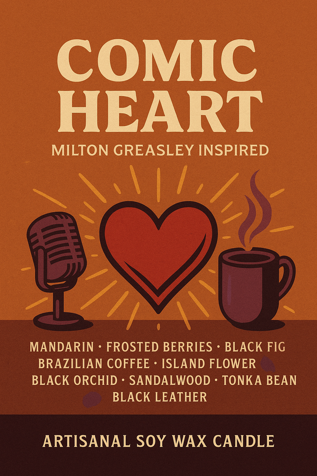 Bougie "Comic Heart" Milton Greasley MG -Livraison