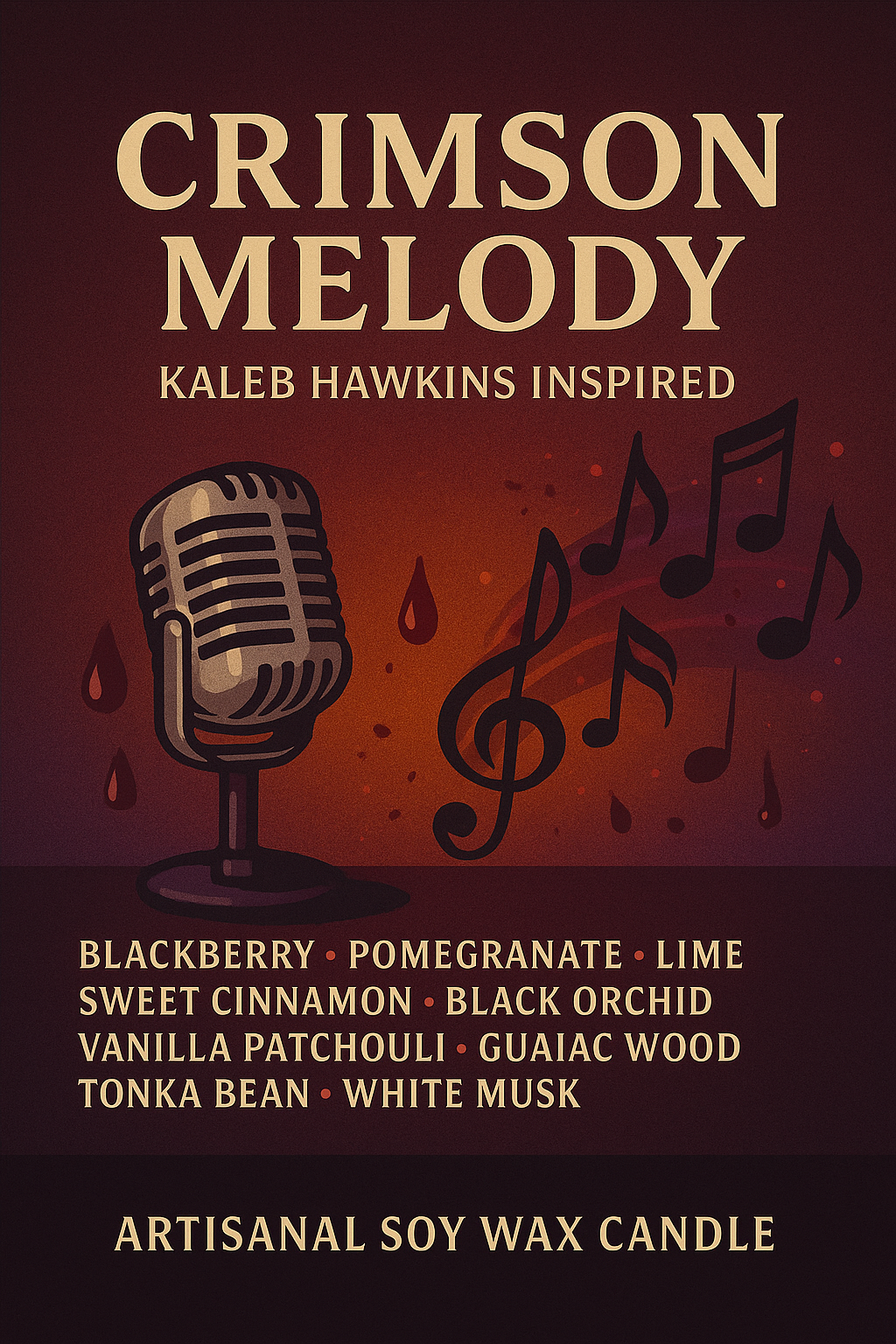 Bougie "Crimson Melody" Kaleb Hawkins - Livraison