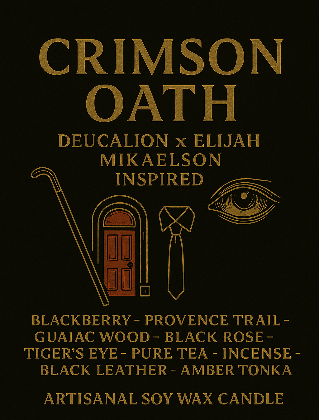 Bougie "Crimson Oath" Deucalion et Elijah Mikaelson - Livraison