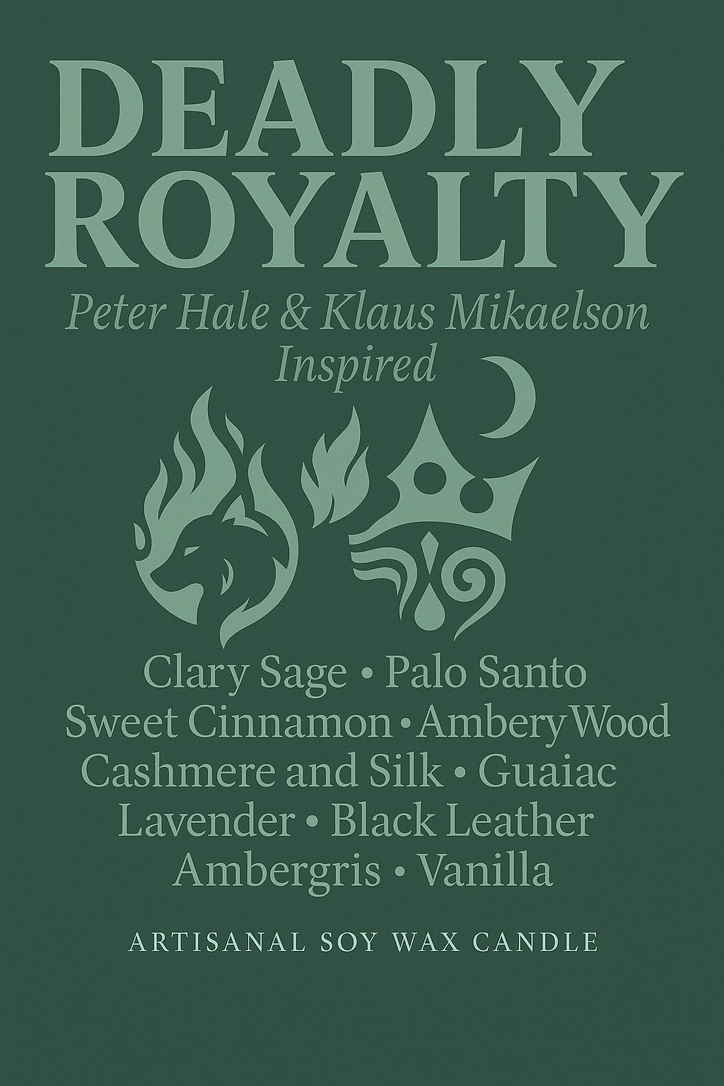 Bougie "Deadly Royalty" Peter Hale et Klaus Mikaelson - Livraison