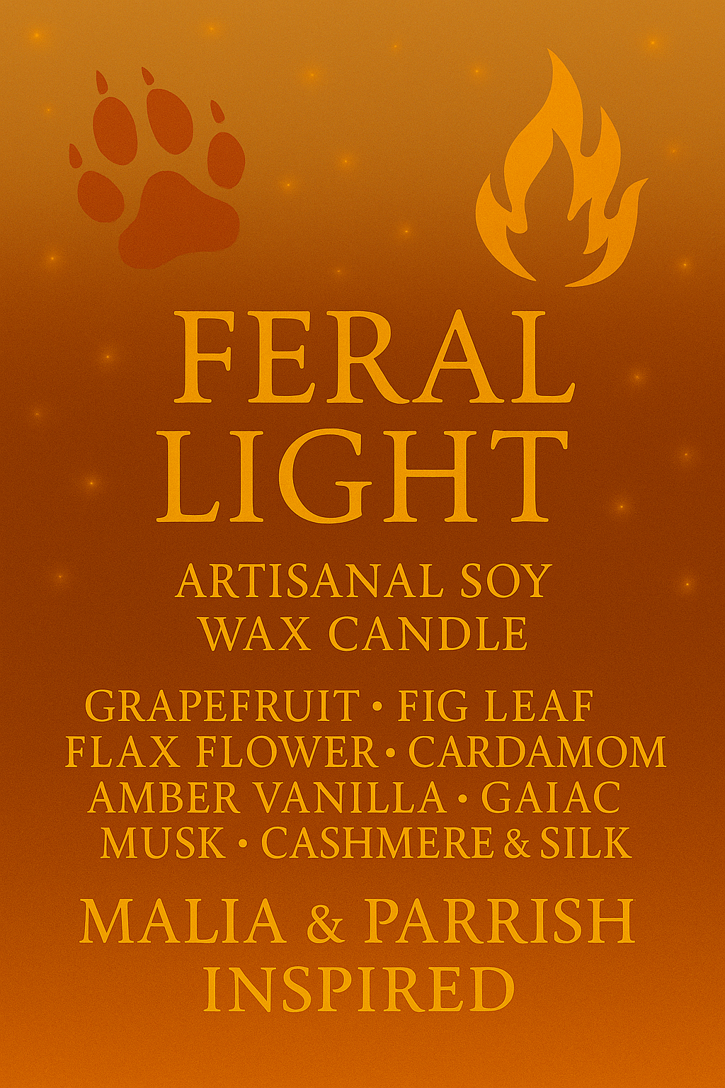 Bougie "Feral Light" Malia Tate et Jordan Parrish - Livraison