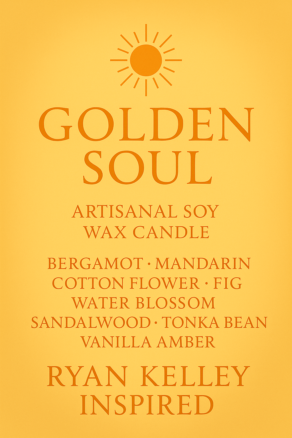 Bougie "Golden Soul" Ryan Kelley - Limited Edition WIP 3 - Précommande Convention