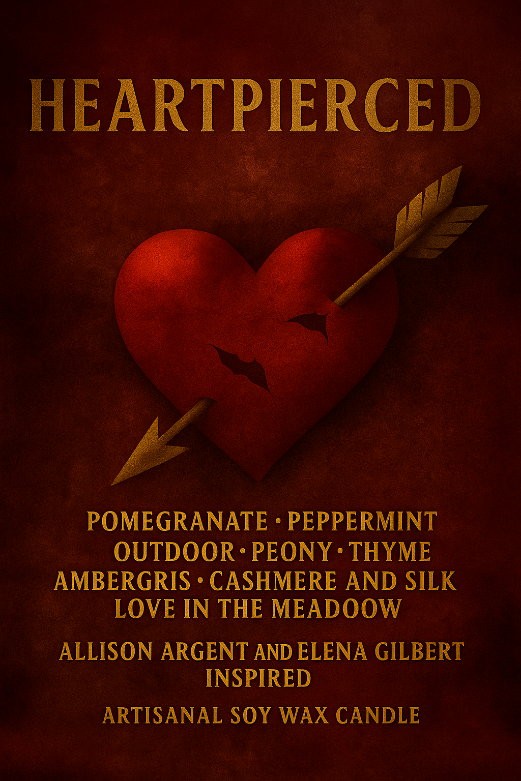 Bougie "Heartpierced" Allison Argent et Elena Gilbert - Livraison