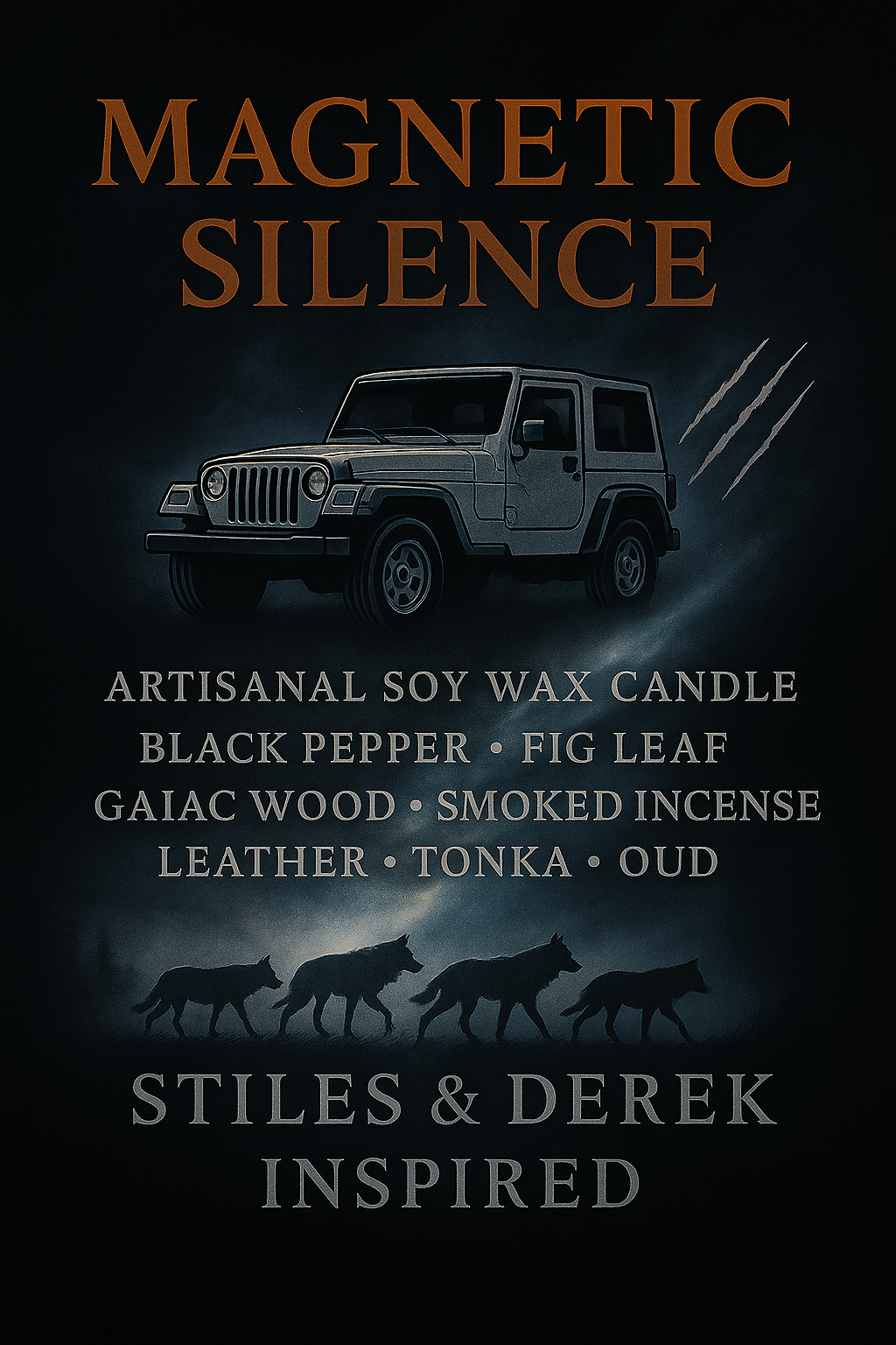 Bougie "Magnetic Silence" Stiles Stilinski et Derek Hale - Précommande Convention