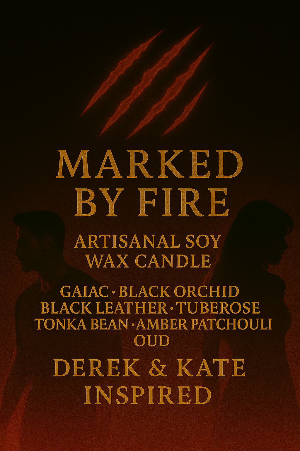 Bougie "Marked by Fire" Derek Hale et Kate Argent - Livraison
