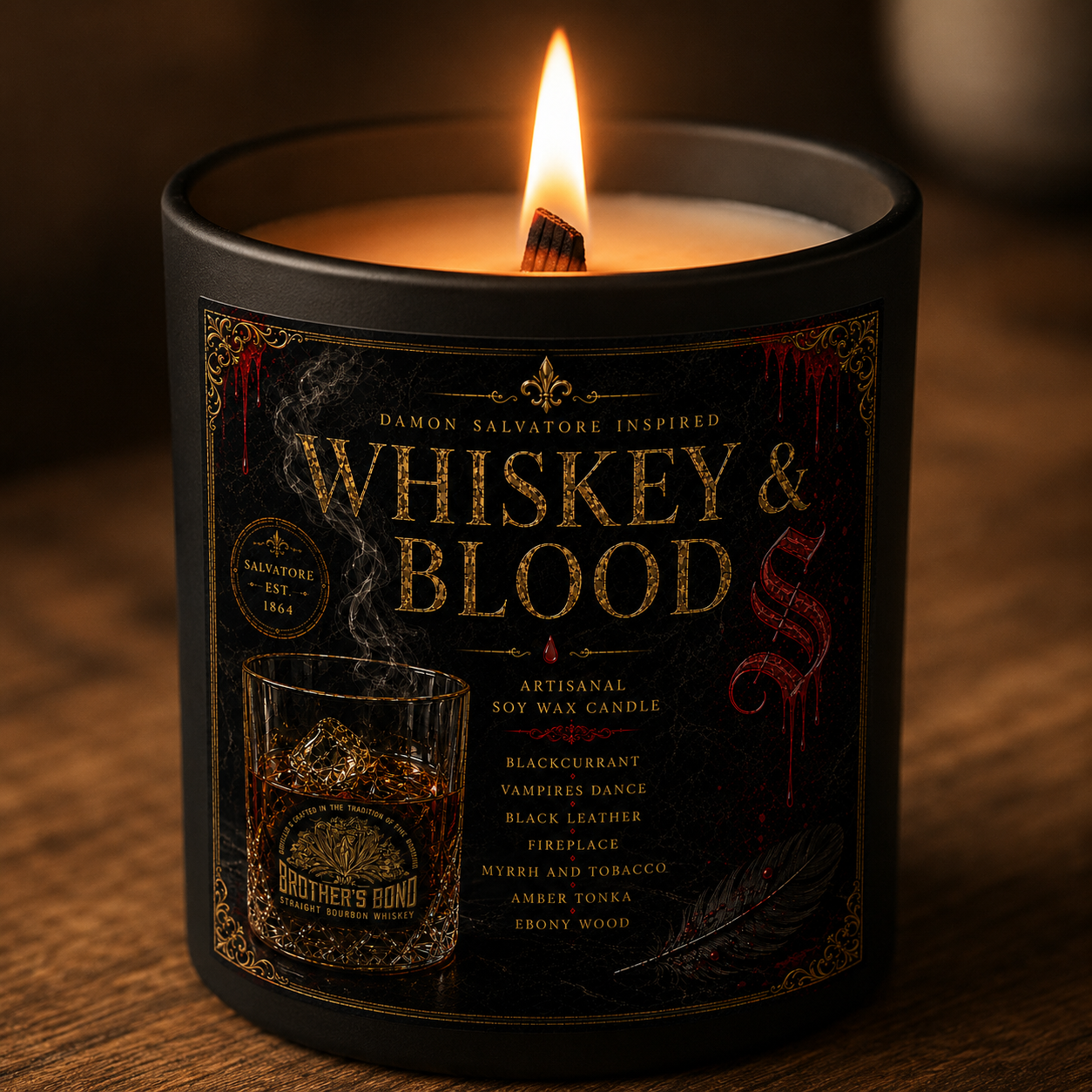 Bougie "Whiskey & Blood" Damon Salvatore - Livraison