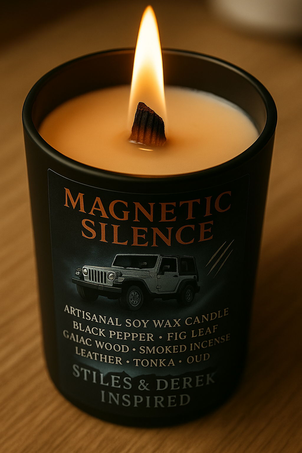 Bougie "Magnetic Silence" Stiles Stilinski et Derek Hale - Précommande Convention