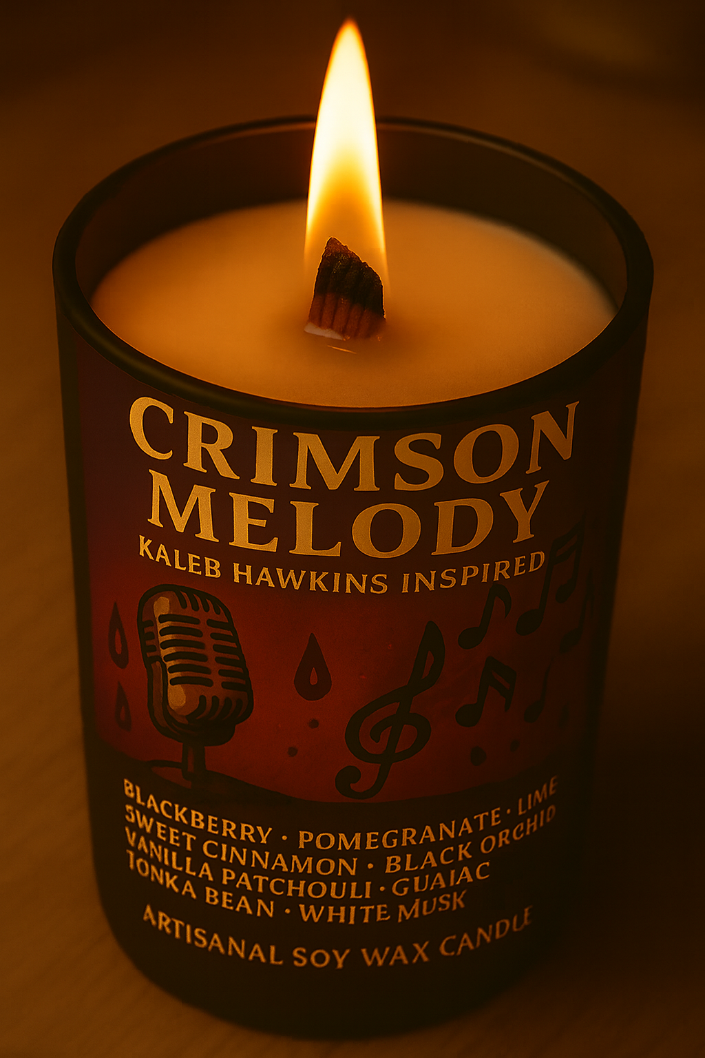 Bougie "Crimson Melody" Kaleb Hawkins - Livraison