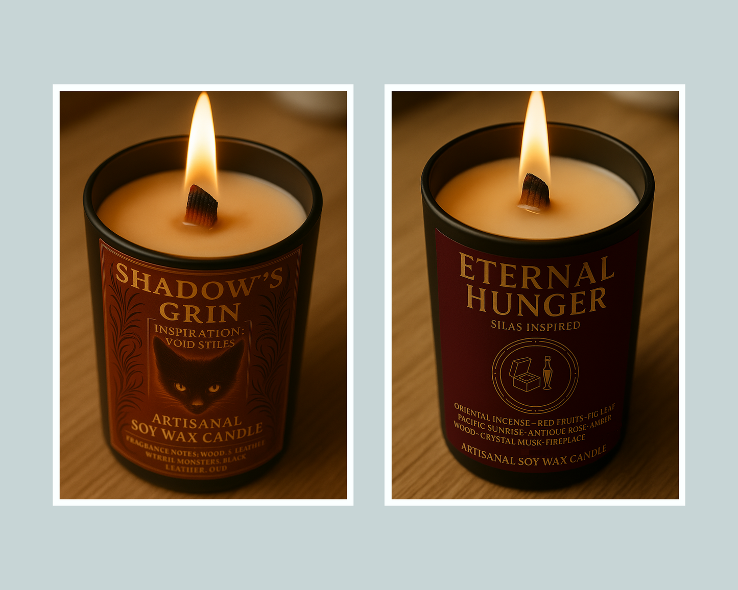 Pack Duo Bougies "Shadow's Grin x Eternal Hunger" - Livraison
