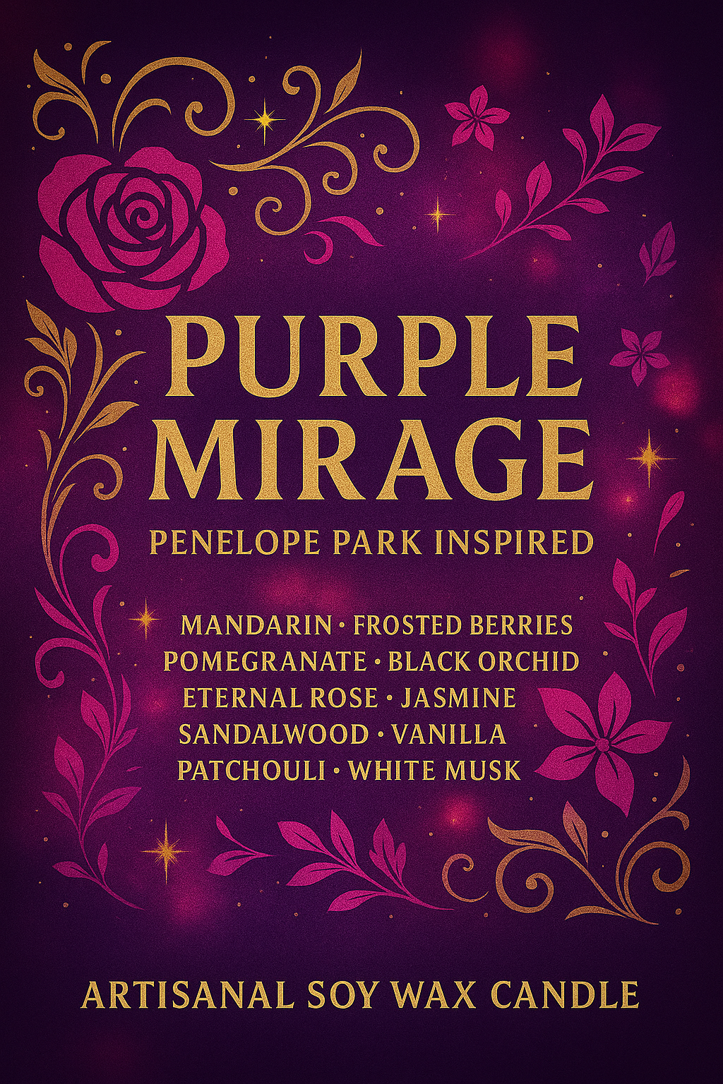 Bougie "Purple Mirage" Penelope Park - Livraison
