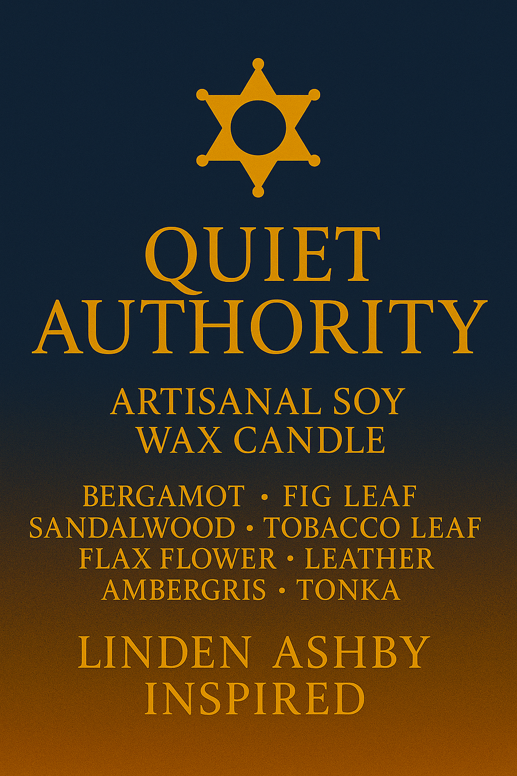 Bougie "Quiet Authority" Linden Ashby - Limited Edition WIP 3 - Précommande Convention