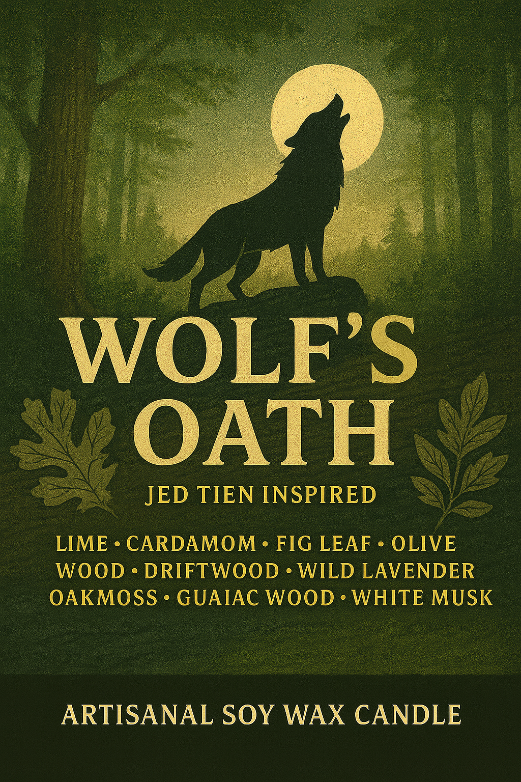 Bougie "Wolf's Oath" Jed Tien - Livraison