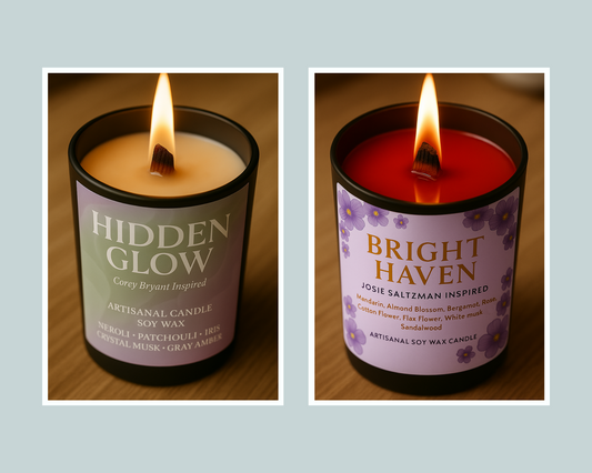 Pack Duo Bougies "Hidden Glow x Bright Haven" - Livraison