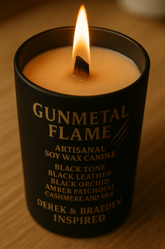 Bougie "Gunmetal Flame" Derek Hale et Braeden - Précommande Convention