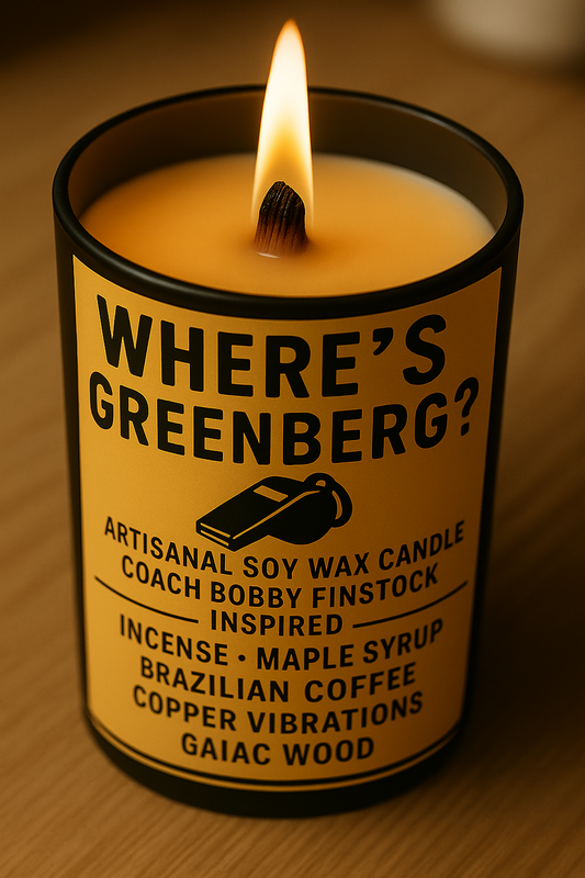 Bougie "Where's Greenberg?" Coach Bobby Finstock - Précommande Convention