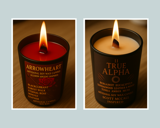 Pack Duo Bougies "True Alpha x Arrowheart" - Précommande Convention