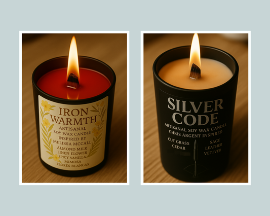 Pack Duo Bougies "Iron Warmth x Silver Code" - Précommande Convention